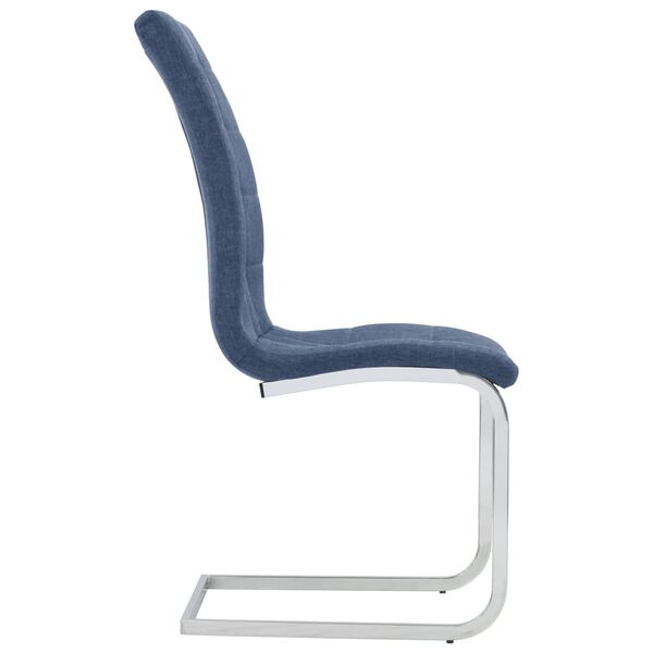 vidaXL Chaises &agrave; manger cantilever lot de 6 bleu tissu