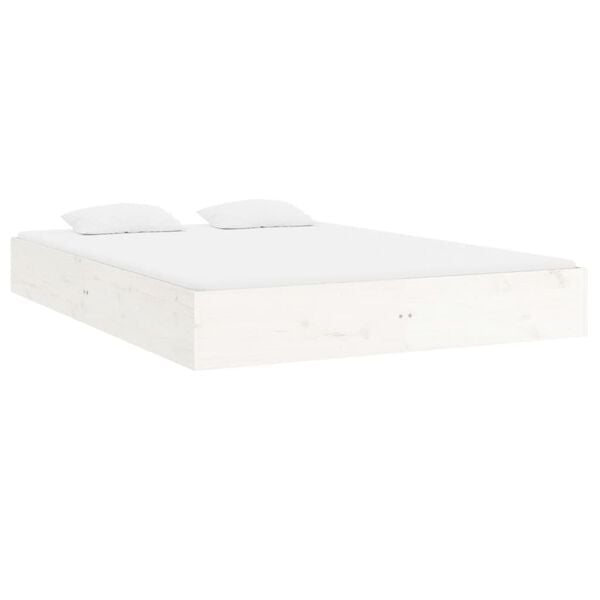 vidaXL Cadre de lit sans matelas blanc bois massif 120x200 cm