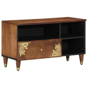 vidaXL Meuble TV Marron miel 80 x 33 x 46 cm Bois de mangue massif