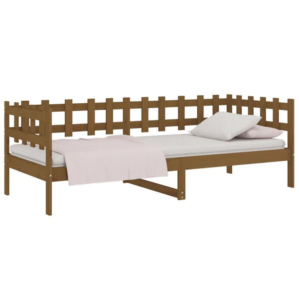 vidaXL Lit de jour sans matelas marron miel 90x200 cm bois pin massif