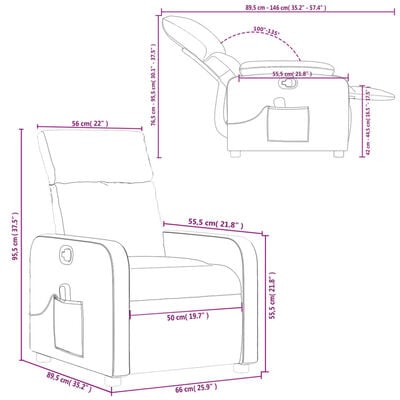 vidaXL Fauteuil de massage inclinable Gris Similicuir