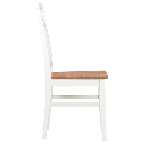 vidaXL Chaises &agrave; manger lot de 2 blanc bois de ch&ecirc;ne solide