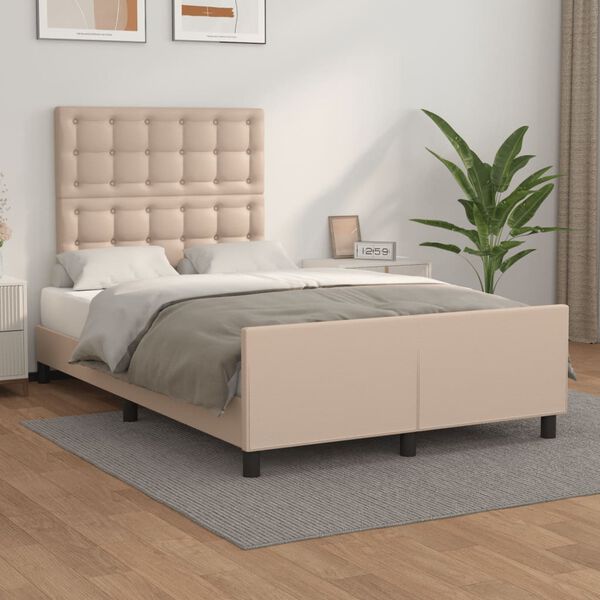 vidaXL Cadre de lit sans matelas cappuccino 120x190 cm similicuir