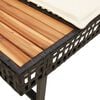 vidaXL Salon de jardin avec coussins 2pcs noir r&eacute;sine tress&eacute;e et verre