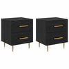 vidaXL Cabinet de chevet 2 pi&egrave;ces Ch&ecirc;ne noir 40 x 35 x 47,5 cm