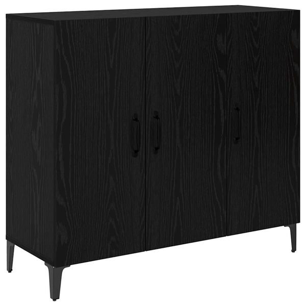 vidaXL Buffet Ch&ecirc;ne noir 34 x 90 x 80 cm Bois d'ing&eacute;nierie