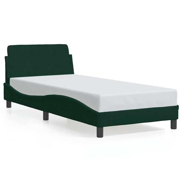 vidaXL Cadre de lit Dover vert fonc&eacute; 80x200 cm velours