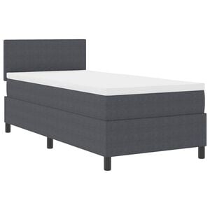 vidaXL Lit &agrave; ressort LED Gris fonc&eacute; et blanc 80 x 200 cm