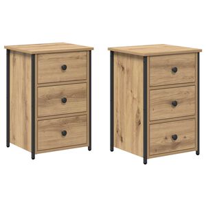 vidaXL Cabinet de chevet 2 pc Marron 40 x 36 x 60 cm