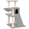 vidaXL Arbre &agrave; chat avec griffoirs en sisal Gris clair 82 cm