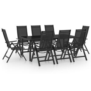 vidaXL Ensemble &agrave; manger de jardin 9 pcs aluminium anthracite