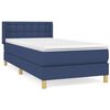 vidaXL Sommier &agrave; lattes de lit avec matelas Bleu 90x200 cm Tissu
