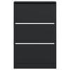 vidaXL Armoire &agrave; chaussures noir 80x21x125,5 cm bois d'ing&eacute;nierie