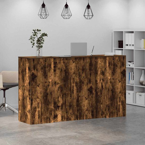 vidaXL Bureau de réception chêne fumé 180x50x103,5cm bois d'ingénierie