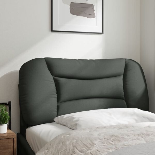 vidaXL Coussin de t&ecirc;te de lit Hvar gris fonc&eacute; 90 cm tissu