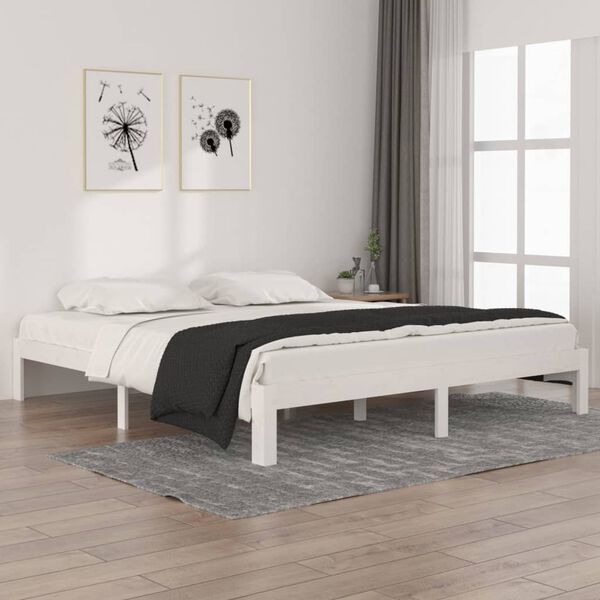 vidaXL Cadre de lit sans matelas blanc 180x200 cm