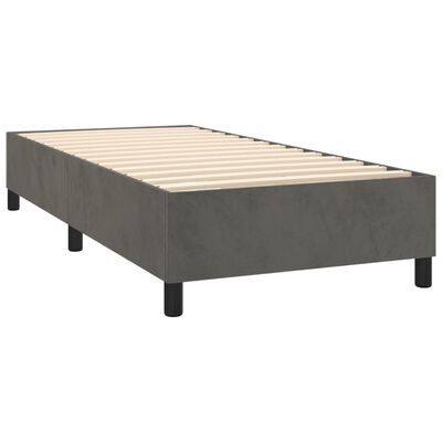 vidaXL Sommier à lattes de lit avec matelas Gris foncé 100x200 cm