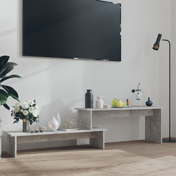 vidaXL Meuble TV Gris b&eacute;ton 180x30x43 cm Bois d'ing&eacute;nierie