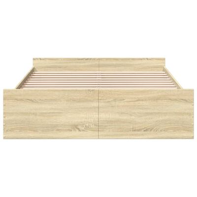 vidaXL Cadre de lit à tiroirs chêne sonoma 160x200cm bois d'ingénierie