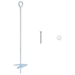 vidaXL Ancre de terre 10 pcs Argent&eacute; &Oslash;10 x 50 cm M&eacute;tal galvanis&eacute;