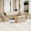 vidaXL Salon de jardin avec coussins 14 pcs beige r&eacute;sine tress&eacute;e