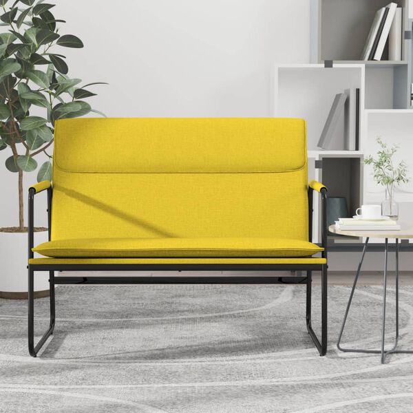 vidaXL Banc Jaune clair 100x64x80 cm Tissu