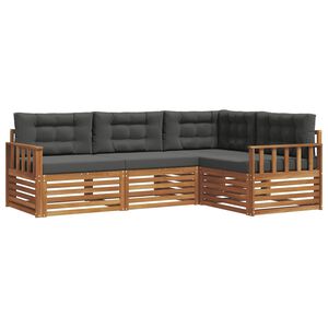 vidaXL Ensemble de canap&eacute;s d'ext&eacute;rieur 4 pcs Naturel et Anthracite