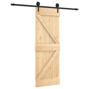 vidaXL Porte coulissante Naturel et noir 70 x 210 cm