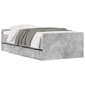 vidaXL Cadre de lit avec tiroirs sans matelas gris b&eacute;ton 90x190 cm