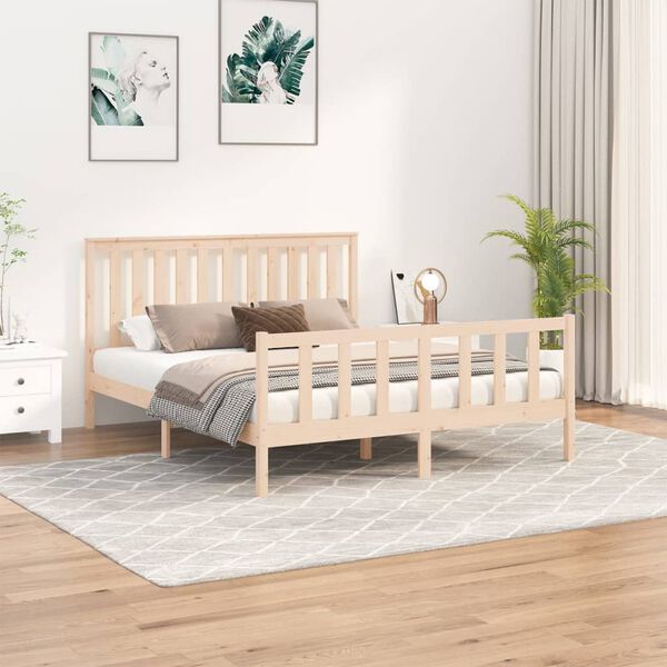 vidaXL Cadre de lit sans matelas 150x200 cm bois massif de pin