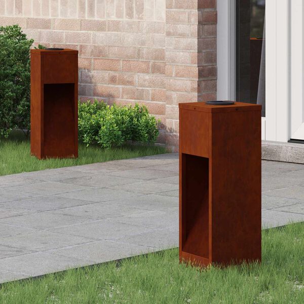 vidaXL Lumi&egrave;re de Chemin LED Solaire 2 pcs Bronze Acier patin&eacute;