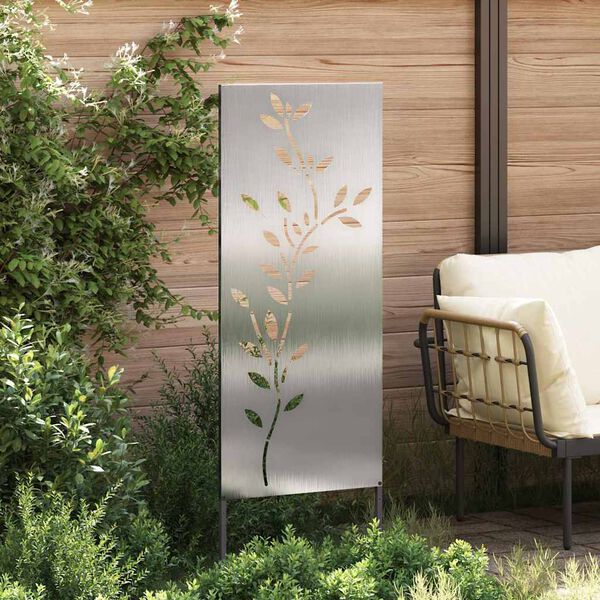 vidaXL &Eacute;cran de confidentialit&eacute; de jardin Floral Argent&eacute; 50 x 140 cm