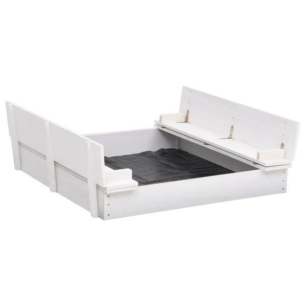 vidaXL Bac &agrave; sable Bois de sapin Blanc 95x90x15 cm