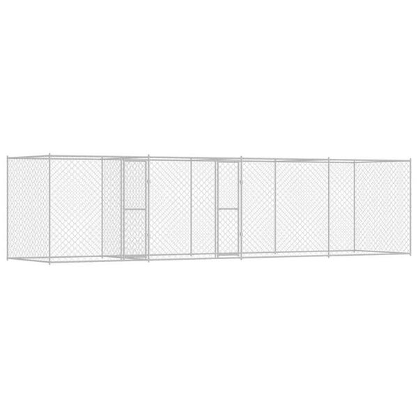 vidaXL Cage pour chien Argent&eacute; 800 x 200 x 200 cm Acier galvanis&eacute;