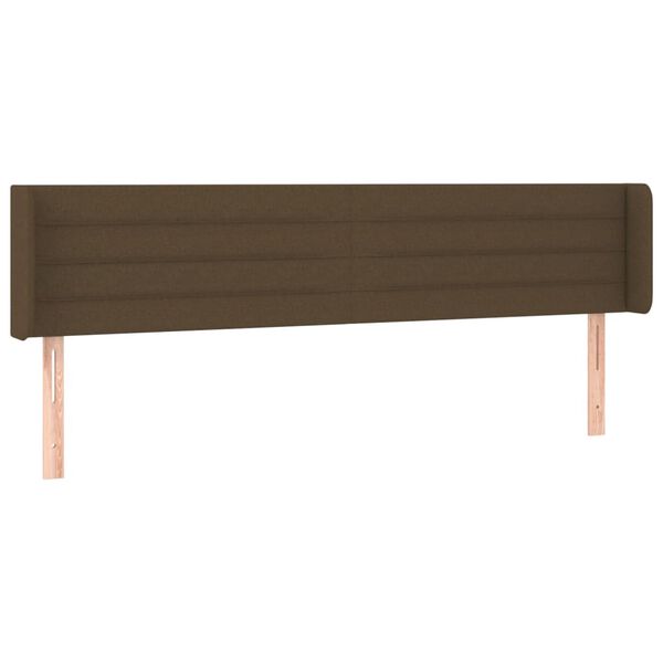 vidaXL T&ecirc;te de lit &agrave; LED Marron fonc&eacute; 183x16x78/88 cm Tissu