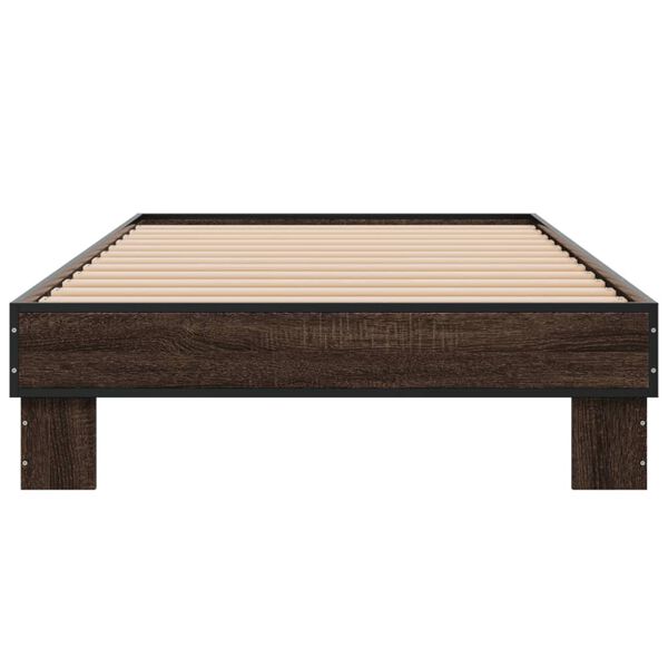 vidaXL Cadre de lit sans matelas ch&ecirc;ne marron 75x190 cm