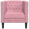 vidaXL Fauteuil Chesterfield rose velours