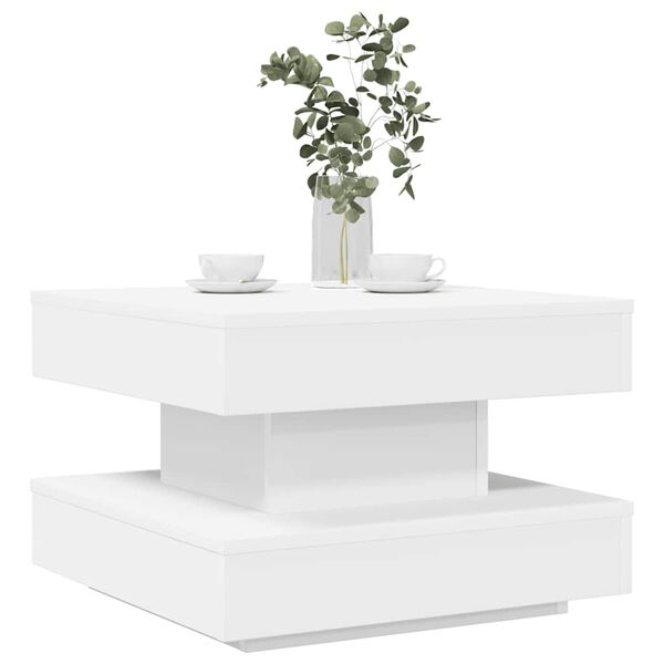 vidaXL Table basse rotative à 360 degrés blanc 50x50x34,5 cm