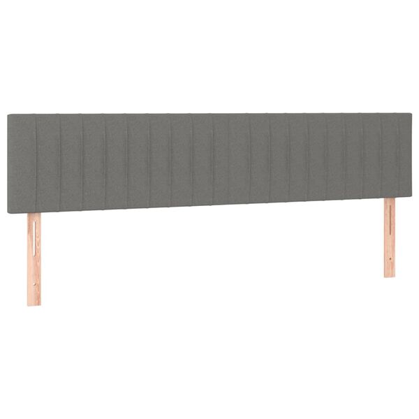 vidaXL T&ecirc;tes de lit 2 pcs Gris fonc&eacute; 100x5x78/88 cm Tissu