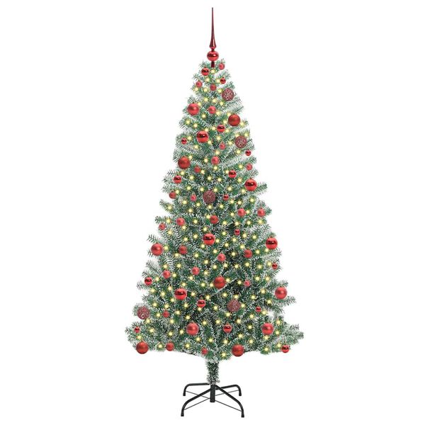 vidaXL Arbre de No&euml;l artificiel floconn&eacute; de neige avec lumi&egrave;re LED