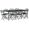 vidaXL Ensemble de meubles d'ext&eacute;rieur 9 pcs Anthracite Fer et Acier