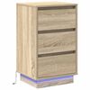 vidaXL Cabinet de chevet Ch&ecirc;ne Sonoma 39 x 34,5 x 65 cm