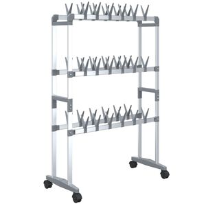 vidaXL &Eacute;tag&egrave;re &agrave; chaussures avec roulettes Argent&eacute; 66x27x100 cm