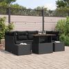 vidaXL Ensemble de canap&eacute; de jardin 7 pcs Noir Poly rotin