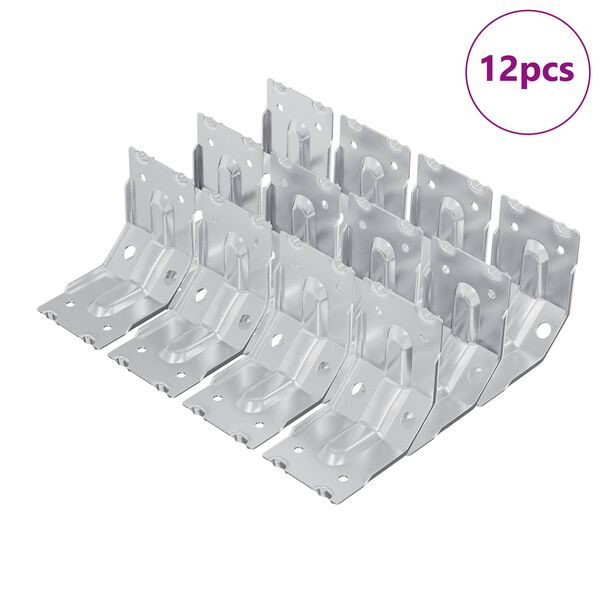 vidaXL Support 12 pcs Zinc&eacute; 106 x 55 x 1,5mm Acier