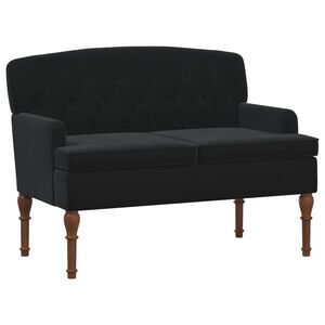vidaXL Canap&eacute; love seat avec capitonnage en boutons Noir Velours