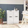 vidaXL Buffets 2 pcs Blanc brillant 30x30x70 cm Bois d'ing&eacute;nierie