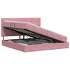 vidaXL Lit avec rangement et matelas Rose 200 x 200 cm Velours