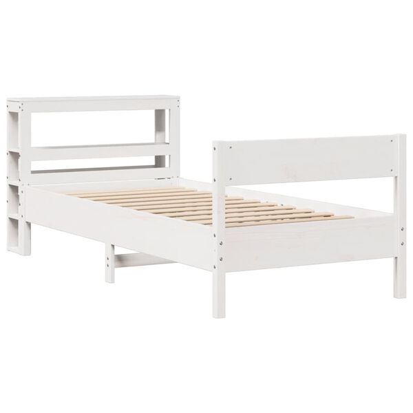 vidaXL Cadre de lit sans matelas blanc 90x190 cm bois de pin massif