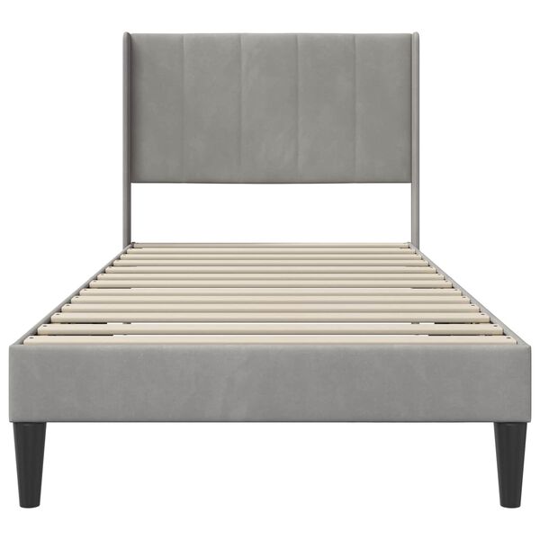 vidaXL Cadre de lit avec t&ecirc;te de lit Gris clair 80 x 200 cm Velours